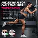WALITO Gym Ankle Straps for Cable Machines Women & Men - Glute Kickback Ankle Cuff, Adjustable Cable Machine Accessories for Leg Extensions, Hip Abductors & Lower Body Workouts