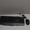 Wired Keyboard and Mouse Combo, EDJO Full-Sized Ergonomic Computer Keyboard with Palm Rest and Optical Wired Mouse for Windows, Mac OS Desktop/Laptop/PC (Black)