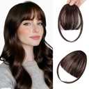 Clip in Bangs, Wispy Bangs Hair Clip,Natrual Fake Bangs Fringe with Temples Hairpieces for Women Clip on Faux Bangs Hair Extensions for Daily WearDark Brown Mix Dark Auburn