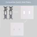 Toggle Light Switch Wall Plate Cover Double Switch Plate 2-Gang Decor Electrical Switch Faceplate, White (4-Pack)