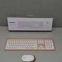 Wireless Keyboard and Mouse Combo - Full Size Slim Thin Wireless Keyboard Mouse with Numeric Keypad 2.4G Stable Connection Adjustable DPI - Rose Gold & White
