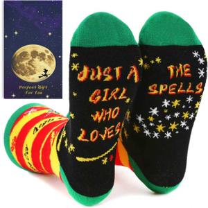 Cute Birthday Gifts for Women Wife Daughter Sister Novelty Socks with Fun Wizard Witch Themed for Her