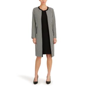 Le Suit Houndstooth Topper with Framing & Sheath Dress Black/White, 18W