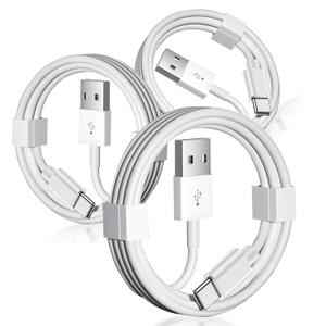 3 Pack iPhone 16 Car play Cable USB A to USB Type C Charging Charger for iPhone 17 Air/16e 16 Plus 15 Pro Max Plus Data Cord, iPad Pro 12.9 10 Gen,Samsung Galaxy Tab A7 A8 A9 S10+ S9 S8 S7 Note 10 S10