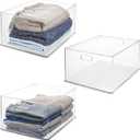 InterDesign iDesign Storage Bins with Handles - Organization for Kitchen, Bathroom, or Office, Set of 3, Clear