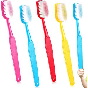 Jexine 4 Pcs Giant Toothbrush Prop Big Toothbrush 15.75x1.57 Inches Large Brush Oversized Jumbo Huge Brush Comedy Costume Gag Novelty Accessory for Take Picture Party Favor Pet, 4 Colors