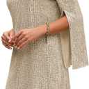 COOAN Wedding Guest Cocktail & Formal Dresses for Women - Lace Sequin Prom Evening Dress (Beige, M)