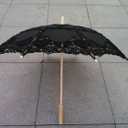 Handmade Black Lace Parasol Umbrella Wedding Bridal 30 Inch Adult Size