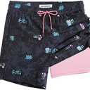 maamgic 2 in 1 Mens Swim Trunks 7 Inch Swim Shorts Swim Suits Board Shorts, XXL
