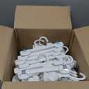 Mainetti Kids White Plastic Hangers 100 Pack | 8-Inch Pants Hangers with Clips Made from Sturdy Plastic | Great for Pants, Skirts, Slacks, Bottoms