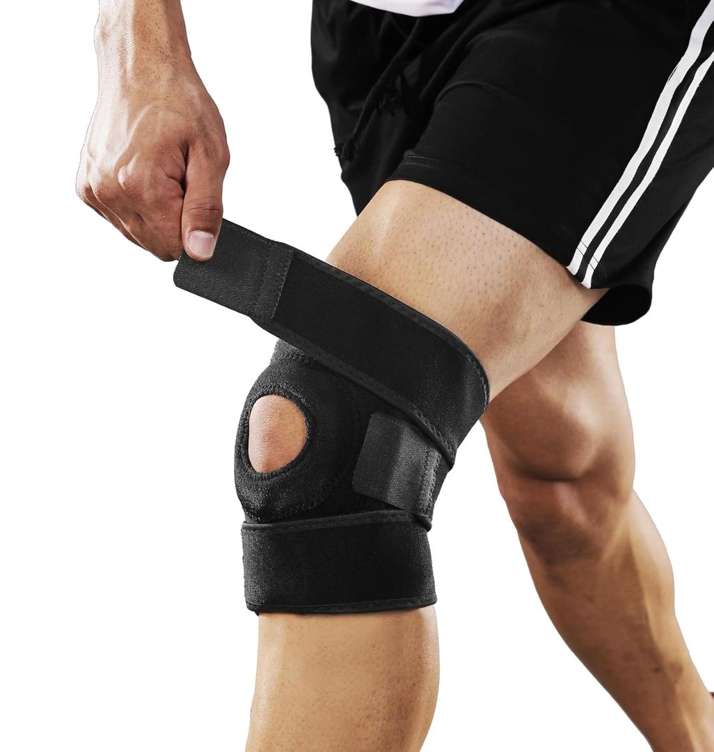 Knee Braces for Knee Pain Women Men, Patellar Tendon Support Strap, Knee Brace for Meniscus Tear Compression Sleeve for Knee Pain (Black)