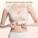 Fit Geno Posture Corrector Bra for Women, Back Support Bra with Supportive Comfort, Wireless Posture Correcting Bra for Older Women & Seniors Beige (Beige, M)