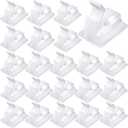 120 Pieces Outdoor Cable Clips Adhesive Wire Holder Organizer Cord Management Clips Sticky Cord Holder Cable Hooks Organizers for Christmas Fairy Hanging Light Home Decoration(Medium,White)