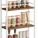 Asgolion Slim Storage Cart, 4-Tier Small Rolling Cart with Wheels, 8.5" Deep, Narrow Bathroom Shelf Trolley for Kitchen, Bathroom, Laundry Room, White Medium 4-Tier (8.5" W x34.7 H) White