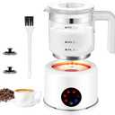 Electric Milk Frother, 6 in 1 Milk Steamer,17oz Automatic Warm and Cold Foam Maker for Coffee,Latte, Cappuccino, Macchiato, Hot Chocolate (White)