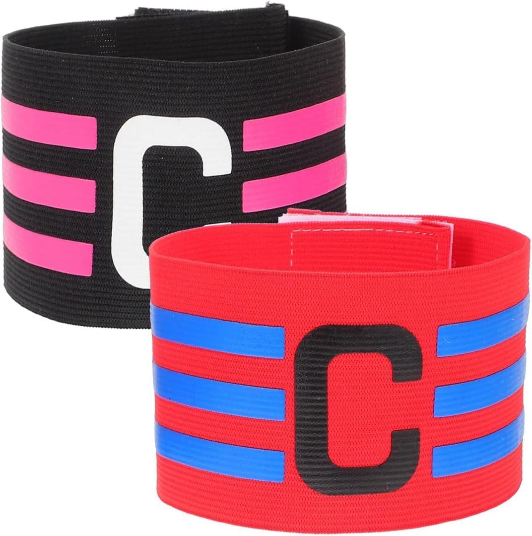Colorful Soccer Captain Armband for Adults Durable Nylon Football Arm Bands Comfortable Fit for Team Sports Black Red
