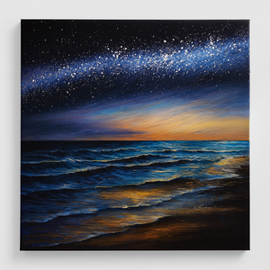Canvas Wall Art Decor Canvas Modern Art Wall Decor Large Wall Art Pictures for Living Room Coastal Beach Wall Art Decor Wall Art Prints Starry Nights Art Work for Home Office Room Wall Decor 29" X 58"