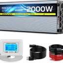 2000W Sump Pump Battery Backup System, Safe Back Up System for Emergency and Power Outage, Sump Pump Backup Power Supply with LCD Screen Remote Controller, Auto Switching