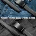 CHAOREN Mens Belt - Mens Ratchet Belt Leather 1 3/8" for Dress Pant - Micro Adjustable Belt Fit Everywhere (Black)