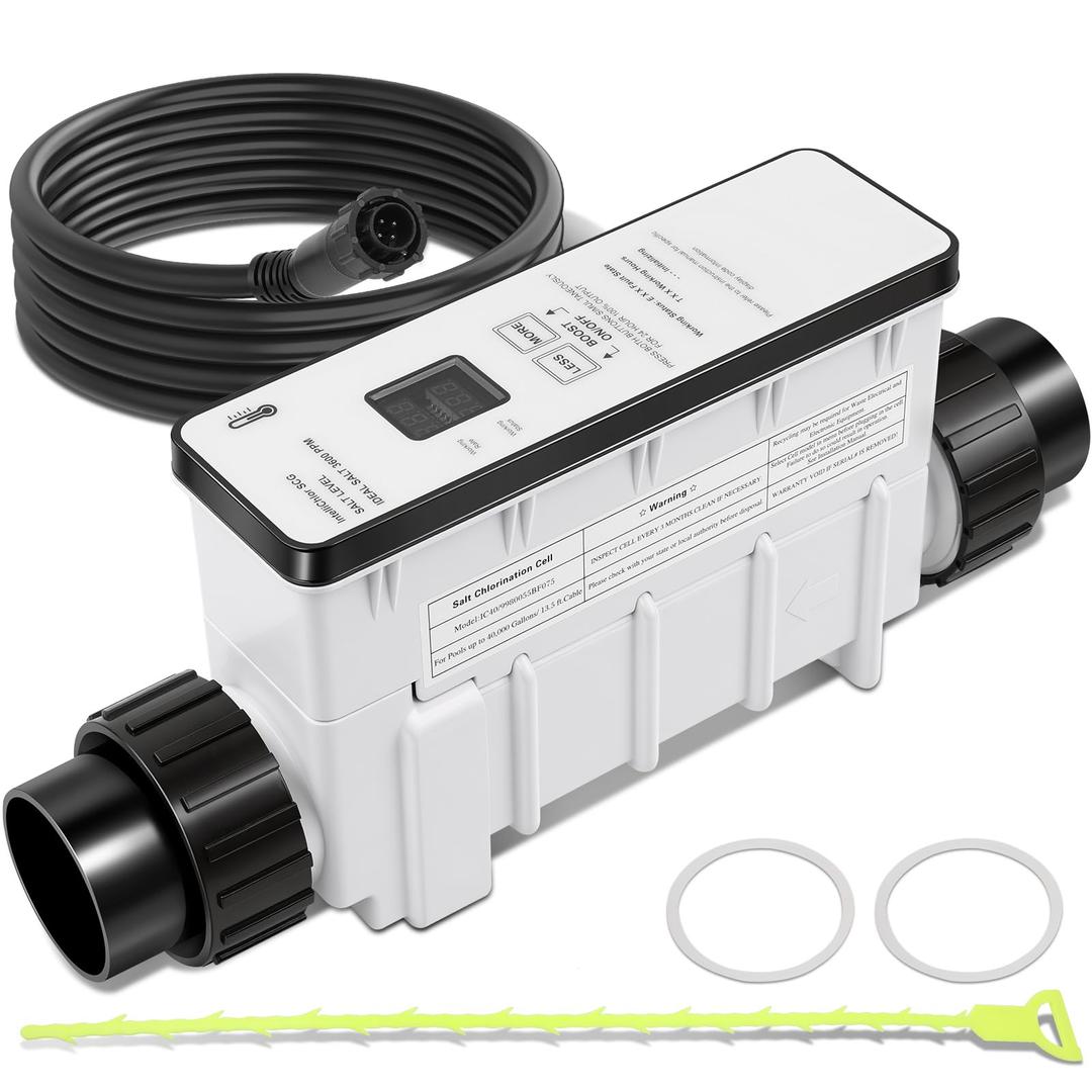 IC40 Salt Cell Saltwater Chlorine Generator, Replacement Cell Compatible with Pentair IC40, EC-520555 Salt Chlorinator System for Inground Pools Up to 40,000 Gallons