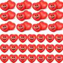 Yaomiao 48 Pcs Heart Smile Face Stress Balls Valentine's Day Red Heart Balls Smile Face Shaped Foam Ball for Valentine Party Gift Bag Fillers School Carnival Reward