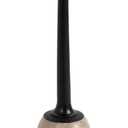 Kate and Laurel Nyall Modern Natural Marble Drink Table, 12 x 12 x 22, Marble and Black, Transitional Round Mini Table with Premium Marble Base for Use as Indoor Plant Stand or Small Bathtub Table