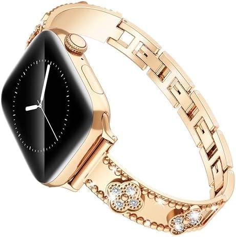 Amazon.com: Vipluck Metal iWatch Jewelry Band for Women, iWatch Bands for Women 38mm 40mm 41mm 42mm Series 10 9 8 7 6 5 4 3 2 1 SE, Dressy Band, Bling, Cute Lucky Clover Dressy iWatch Bracelet Rose Gold : Cell Phones & Accessories
