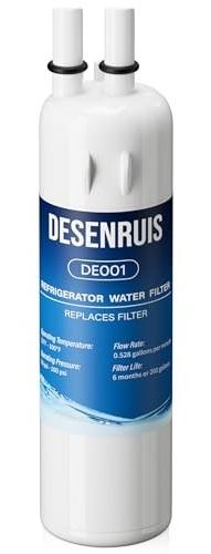 W10295370A Filter Replacement Compatible with EDR1RXD1, Filter 1, P8RFWB2L, W10295370, W10291030, WRL767SIAM, WRS322FDAB, Reduces 99% of Chlorine, Free-Lead, Pack of 1, By DESENRUIS