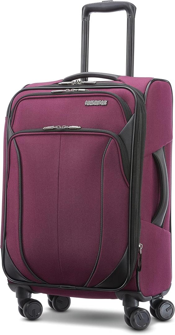 American Tourister 4 KIX 2.0 Expandable Softside Luggage with Spinner Wheels, 20 SPINNER, PURPLE ORCHID