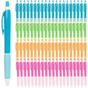 Simply Genius Retractable Ballpoint Pens - 100 Pack, Assorted Barrel Colors, Black Ink, 1.0 Mm Medium Tip - Bulk Pens for Office & School Supplies