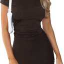 Skirt Sets Women 2 Piece Outfits - Sexy Two Pc Off The Shoulder Tank Crop Top Bodycon Mini Skirts Suits Dresses, S