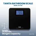 Tanita HD-662 Digital Weight Scale (Black) - Japan Technology Bathroom Scale with 330 lb Weight Capacity - 2" Blue Backlit Large LCD Display - Accurate, Durable, Step-On Operation