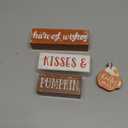 4 Pcs Fall Thanksgiving Decor for Home Hello Fall Wooden Signs with Sayings Thanksgiving Tiered Tray Decor Pumpkin Ice Cream Tabletop Centerpiece Harvest Wishes Block Sign for Office Kitchen Shelf