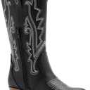 vodvob Girls Kids Western Boots Embroidered Cowgirl Cowboy Boots Girls Mid Calf Riding Shoes Little Kid/Big Kid, US 3