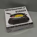 Elite Gourmet ESB-301BF# Countertop Single Cast Iron Burner, 1000 Watts Electric Hot Plate, Temperature Controls, Power Indicator Lights, Easy to Clean, Black