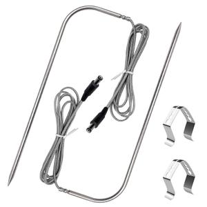 2-Pack Temperature Meat Probe Replacement for Rec tec Wood Pellet Grill, Recteq Grill Accessories, with Thermometer Probe Holder Clip