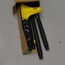 Squeegee Broom for Floor, 18'' Heavy Duty Rubber Wiper with 60'' Long Handle for Bathroom Tile, Garage Concrete, Deck, Shower Glass, Window Cleaning (Yellow)