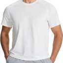 Men's Sun Protection Shirts Lightweight Athletic Quick Dry Rash Guard Cooling Tee (White, M)