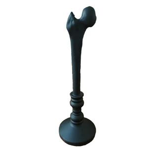 12" Gothic Skull Candlestick Holder - Heavyweight Resin Tabletop Decor for Halloween, Dining & Mantel Displays (Candle Not Included)​​ black