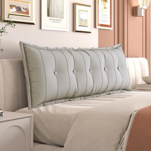 Daneey Large Headboard Pillow Queen Soft Daybed Pillows Bolster for Bed Back Pillow for Sitting in Bed Long Pillow for Bed Reading Pillow Adult Couch Sofa Backrest, Removable Cover