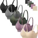 Angelhood Nursing Bra 5 Pack Womens Maternity Breastfeeding Bra Seamless Wireless Sleep Bra with Bra Extenders (Large, 5 Pack Multicoloured G)