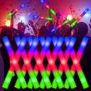 LED Foam Glow Sticks, 38PCS Glow Sticks Bulk, Glow in The Dark Party Supplies with 3 Modes Flashing, Light Up Glow Party Favors for Wedding, Easter, Birthday, Carnival, Rave, Dance Prop