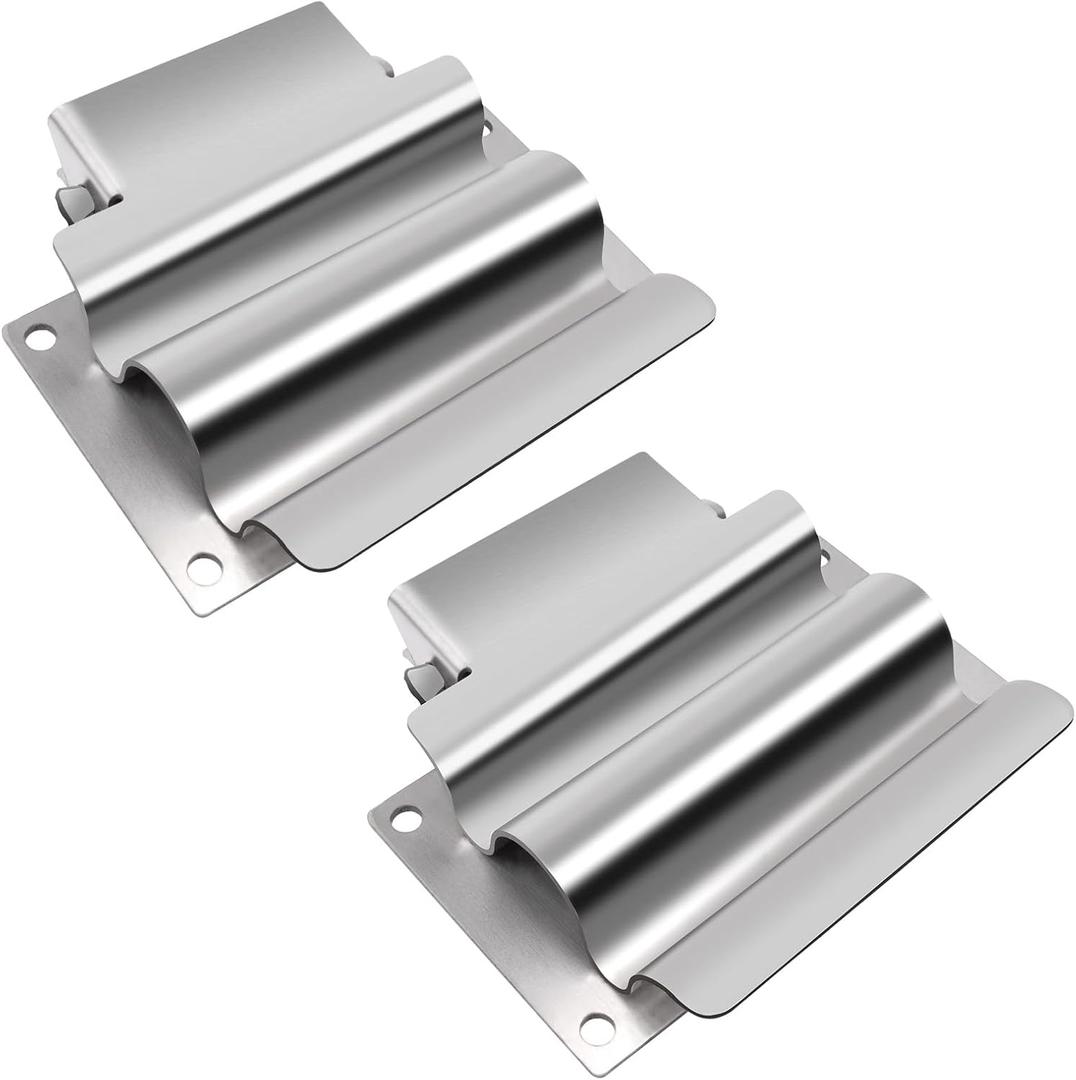SH675SS 2 Pack Stainless Steel Spring-Loaded Shovel Holder for Dump Truck and Trailer, Heavy Duty Tool Mount