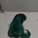 Medium Length Layered Wigs Black with Blue Highlight wigs Layered wig with bangs Synthetic wig for white Women (Black blue mixed)