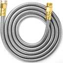 UNCO 10 Feet Stainless Steel No Kink Metal Garden Hose (Silver)