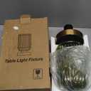 LightRound Cordless Table Lamp for Bedroom, 7500mAh Rechargeable Battery Operated Lamp, Modern Touch Dimmable Wireless Lamp Gold Base Green Glass Shade for Living Room, Desk, Led Bulb Included