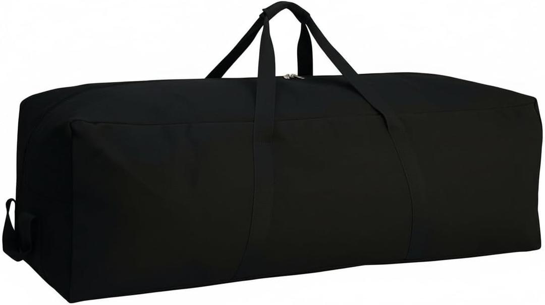DoYiKe Extra Large Canvas Travel Duffle Bag Heavy Duty, Sports Travel Military Camping Tent Storage Black (Black Top-opening), Size: XXXX-Large