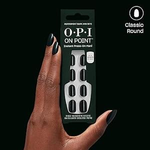 OPI On Point Press On Nails | Short Round Classic & Accent Nail Art Press On Nails | 30 Count With Nail Glue | Instant Press-On Mani | Long Lasting, Reusable, Non-damaging