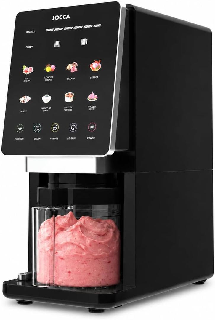 JOCCA - Multifunction Ice Cream/Fridge Machine with 11 Programs, Cleaning Function, Fast Processing, LED Touch Display, Prepares up to 1.95L of ice cream with its 3 containers