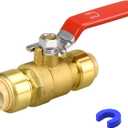 Push Fit Ball Valve, 1/2" Push-Fit Full Port Ball Valve with Disconnect Clip, Push-to-Connect Water Shut Off Valve for Hot and Cold Water, for PEX PVC or Copper Pipes
